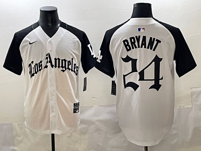 Men 2025 Los Angeles Dodgers #24 Bryant White black Five generations Joint Name Nike MLB Jersey style 5261